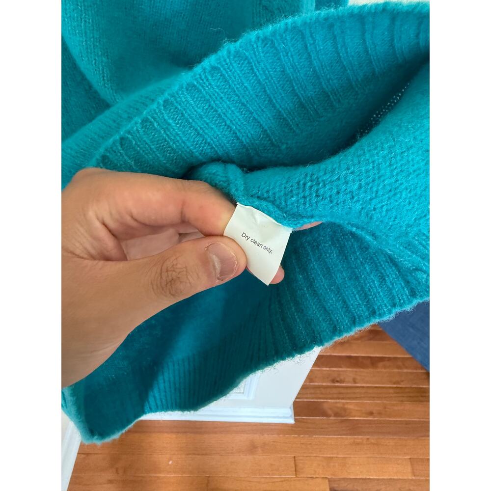 J. Crew | Men’s XLT 100% Wool Turquoise Crewneck Sweater Casual Lounge Preppy - Picture 5 of 11
